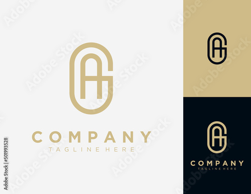 Initial letter GA logo design template.