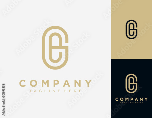 Initial letter GE logo design template. photo