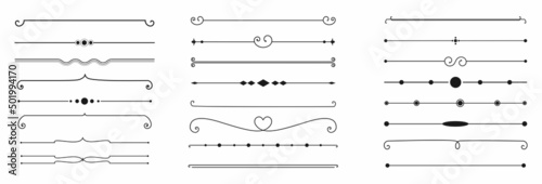 calligraphic ornamental divider collection Fototapet