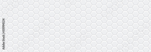 Embossed hexagon. Abstract honeycomb. Abstract tortoiseshell. Abstract soccer ball. Light grey background