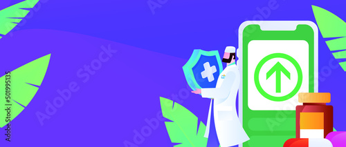 Medical health protection against epidemic flat vector concept illustration
