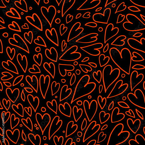 Valentine background, heart shapes. Love seamless pattern for your design
