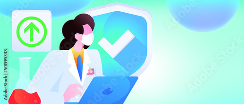Medical health protection against epidemic flat vector concept illustration
