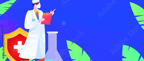Medical health protection against epidemic flat vector concept illustration
