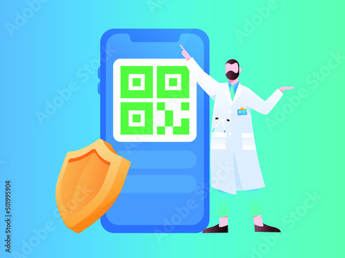 Medical health protection against epidemic flat vector concept illustration
