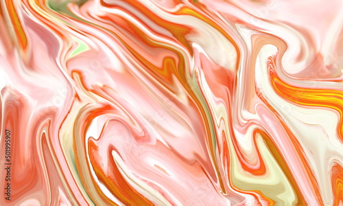 Abstract fluid texture background, liquid effect illustration, red and pink colors
