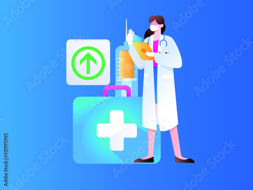 Medical health protection against epidemic flat vector concept illustration
