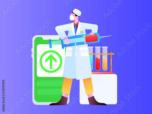 Medical health protection against epidemic flat vector concept illustration
