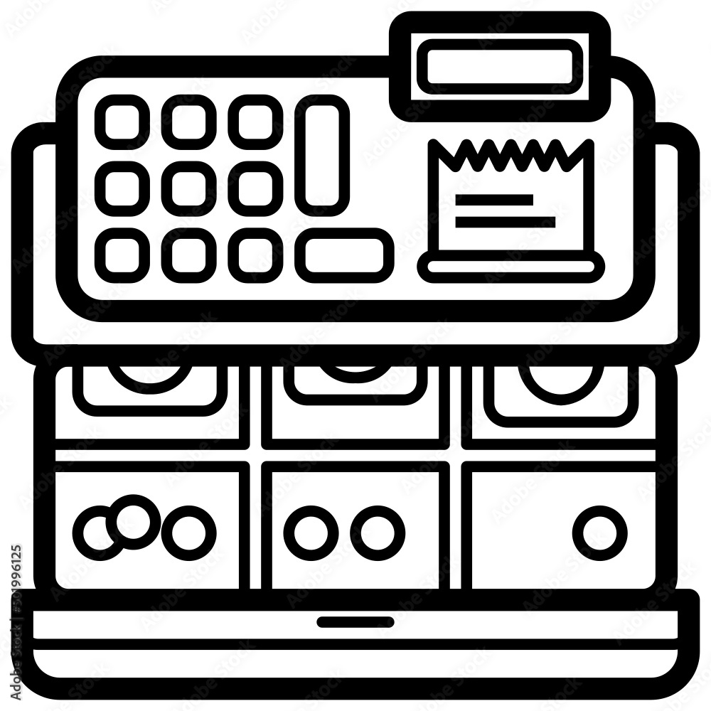 Cashier Machine line icon,linear,outline,graphic,illustration Cashier Machine line icon,linear,outline,graphic,illustration