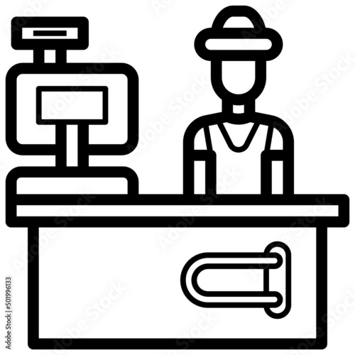 Clerk line icon,linear,outline,graphic,illustration