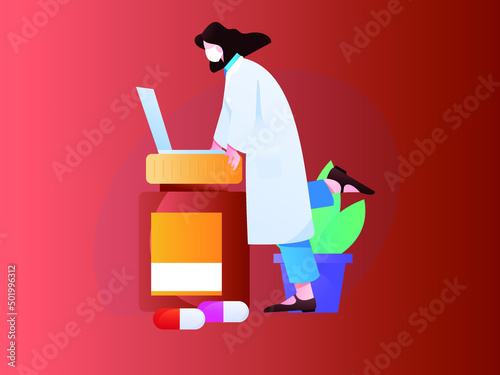 Medical health protection against epidemic flat vector concept illustration
