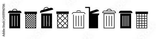 Trash can icon. Delete sign and symbol illustration isolated on white background. Vector EPS 10