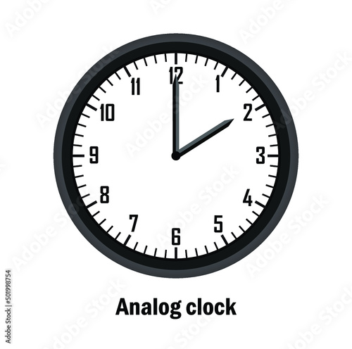 wall clock vector illustration time 2:00