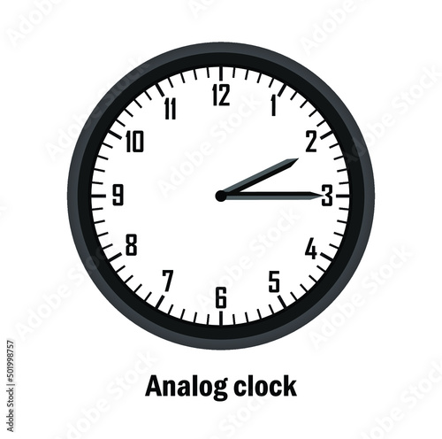 wall clock vector illustration time 2:15