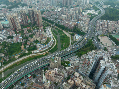 Aerial view of landscape in shenzhen, China