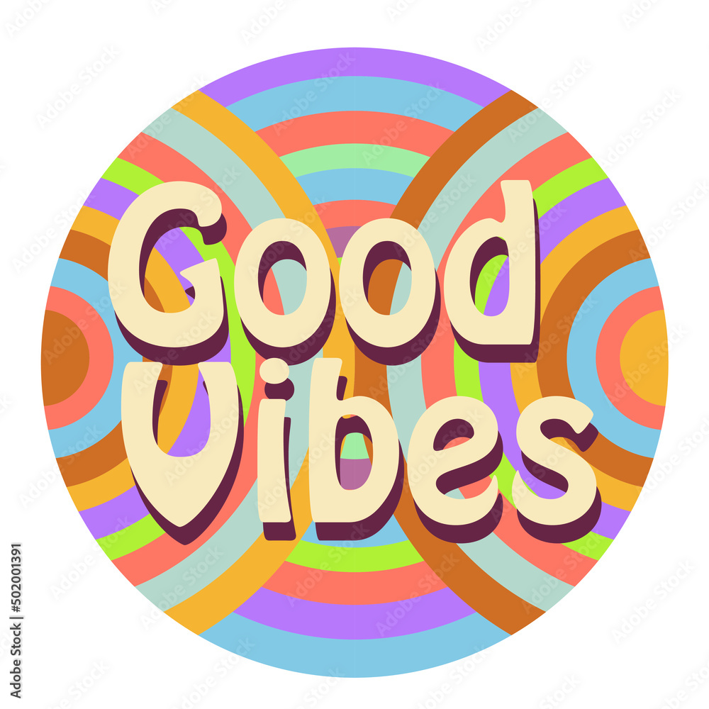 Obraz premium good vibes psychedelic retro design