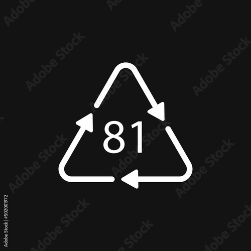 Paper (cardboard). Recycling codes 81 PapPet. Composite materials sign. Vector illustration