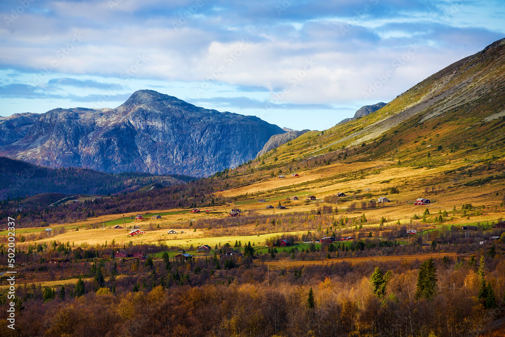 Mountainous Landscape at Lykkja, Hemsedal, Norway