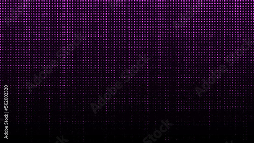 Digital background with noise effect. Corrupted code. Matrix failure. falling particles. Pink dots. Big data visualization. Vector illustration of a binary code.