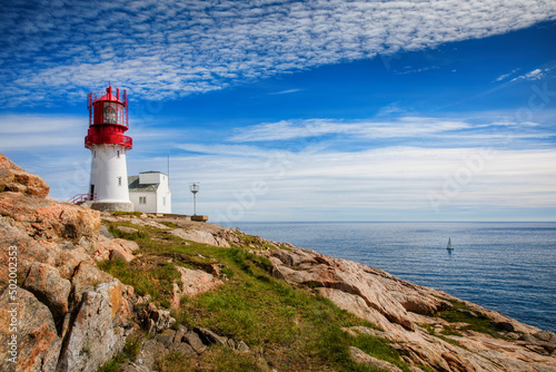 Lighthouse at Lindesnes, the Southernmost Point of the Norwegian Mainland