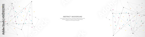 Abstract background and geometric pattern with connecting the dots and lines for banner design or header