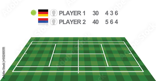 Tennis score board. vector illustration