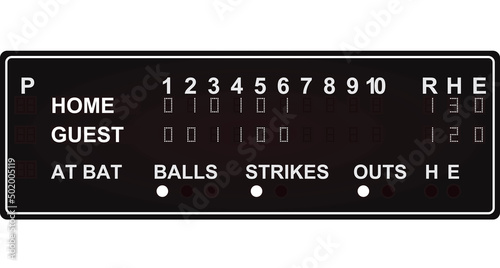Baseball score board. vector illustration photo