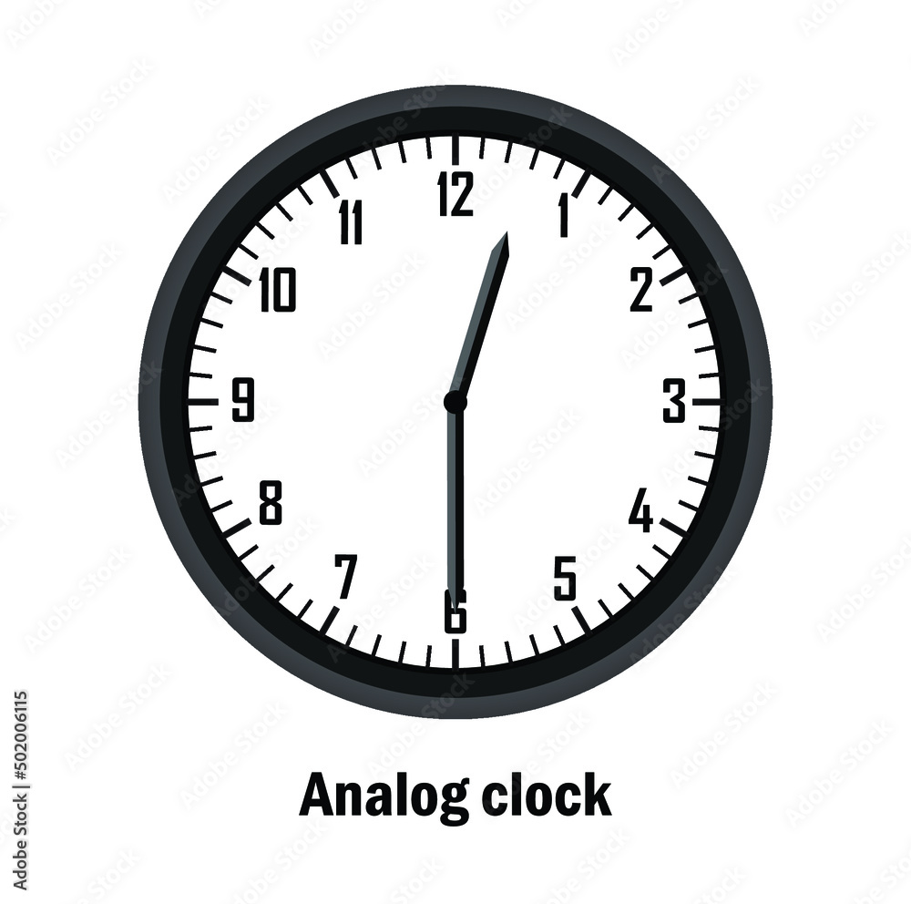 wall clock time 12:30 isolated on white background wall clock time 12:30 isolated on white background