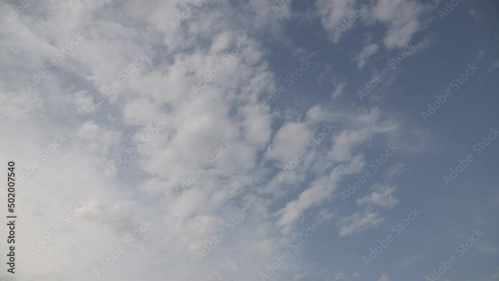 Time-lapse of the movement of white fluffy clouds across the blue sky. Time-lapse of the movement of white fluffy clouds across the blue sky.