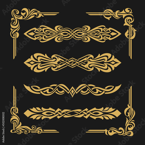set of elements,decorative beautiful vintage floral frames. luxury and modern