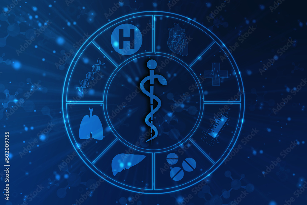 Fototapeta premium Medical and Health care concept background, Medical Science, Biotechnology concept background