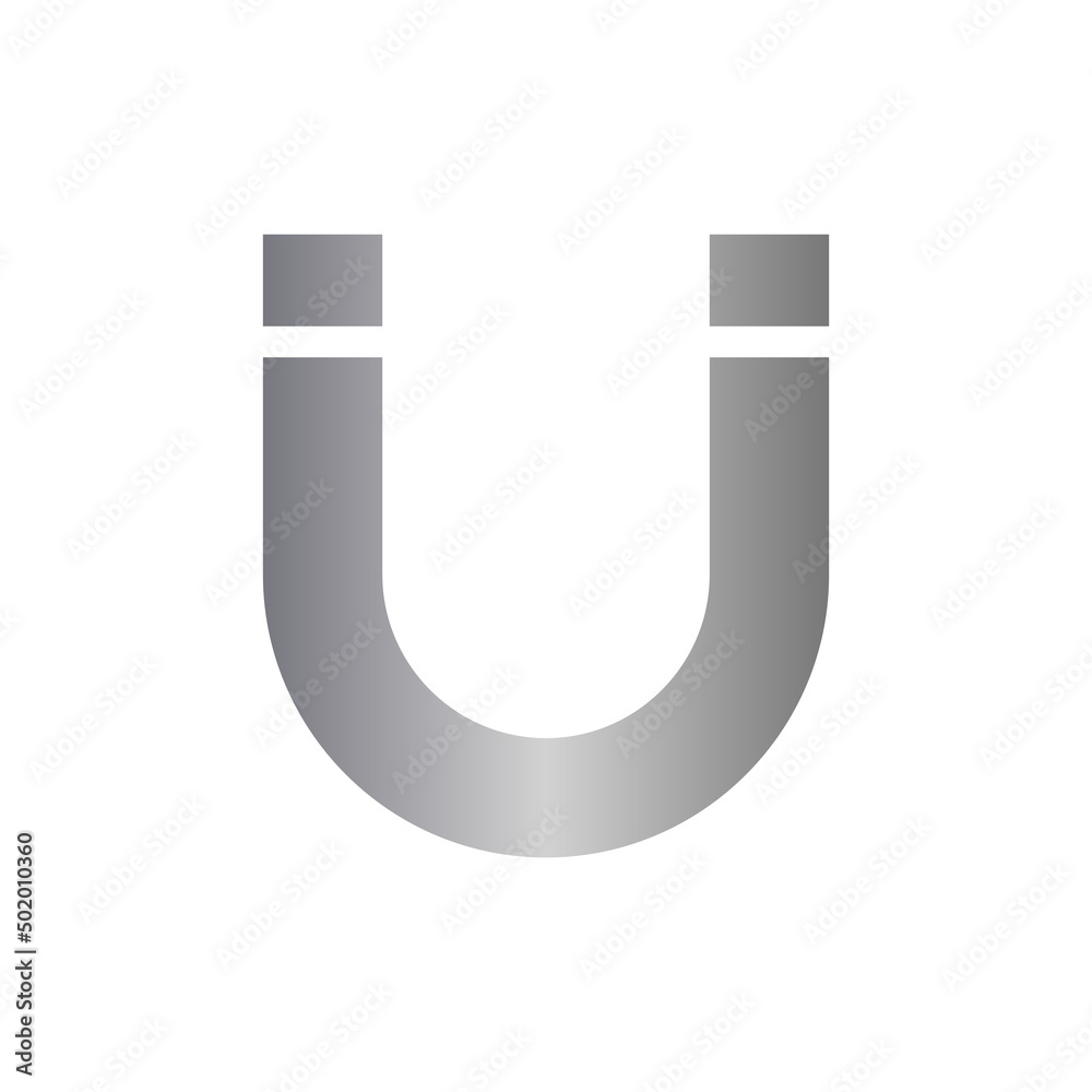 Magnet icon with metal gradient Magnet icon with metal gradient