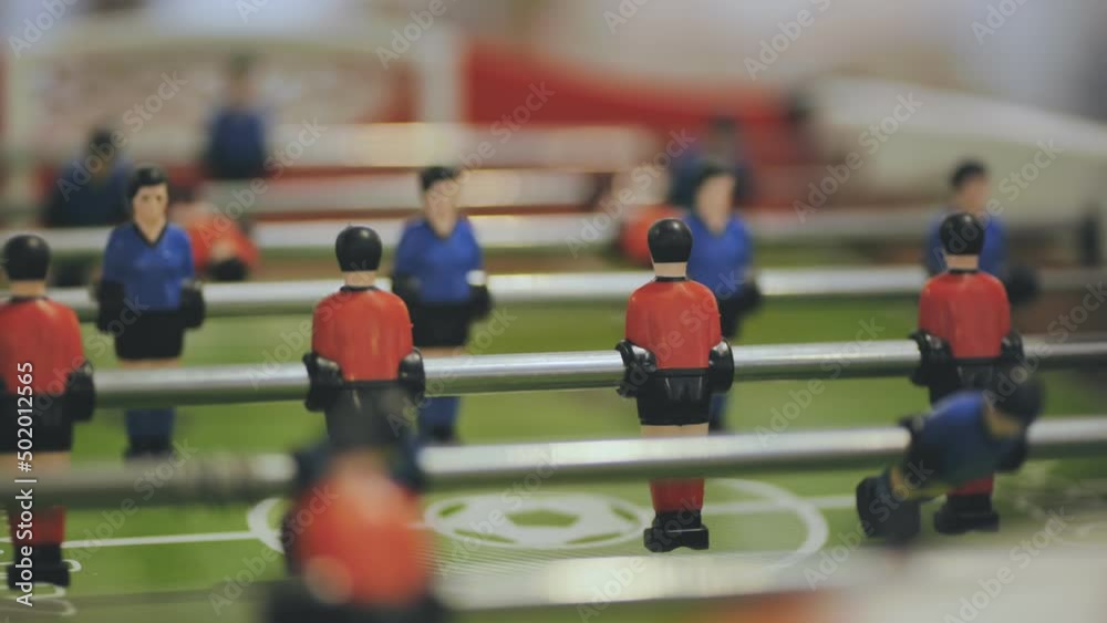 Players play table football in the clubhouse. Players play table football in the clubhouse.