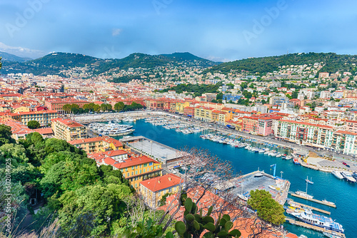 Obraz na plátně Aerial view of the Port of Nice, Cote d'Azur, France
