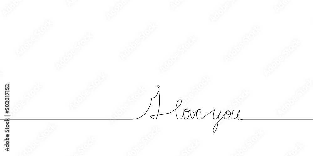 I love you continuous line drawing. One line art of english hand