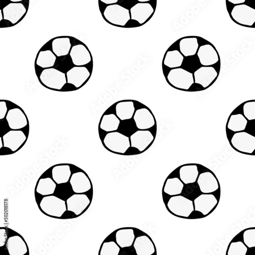 soccer balls seamless pattern