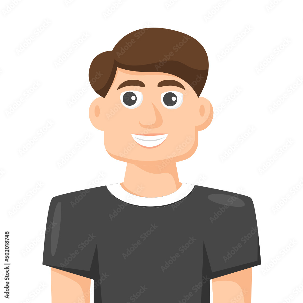 Colorful simple flat vector of young man wears t shirt, sports man, people concept vector illustration.