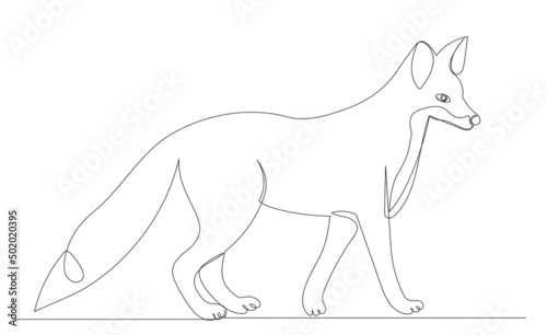 fox drawing by one continuous line