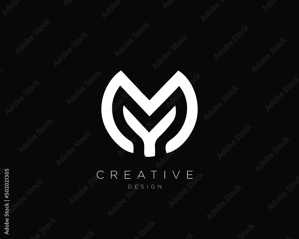 MY YM Logo Design , Initial Based YM MY Monogram Stock Vector | Adobe Stock
