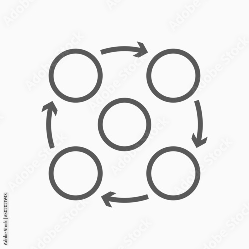 mind map icon, infographic vector