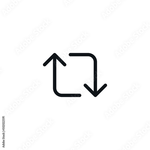 Synchronicity icon isolated on white background. Uploading symbol modern, simple, vector, icon for website design, mobile app, ui. Vector Illustration