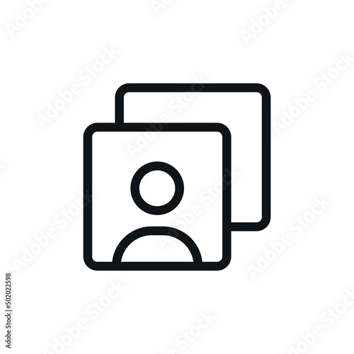 Accounts icon isolated on white background. Profile symbol modern, simple, vector, icon for website design, mobile app, ui. Vector Illustration