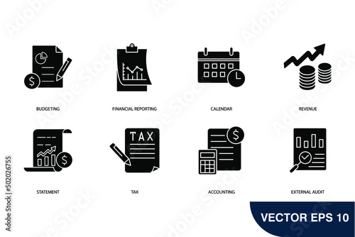 Business finance icons set . Business finance pack symbol vector elements for infographic web