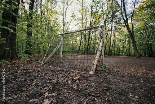 football gate in the forest
