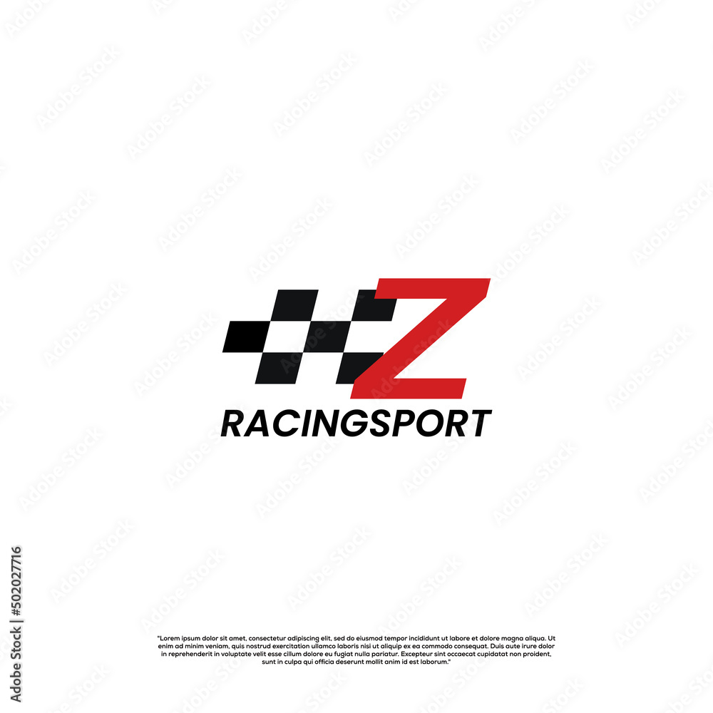 letter Z with racing flag icon template logo design letter Z with racing flag icon template logo design