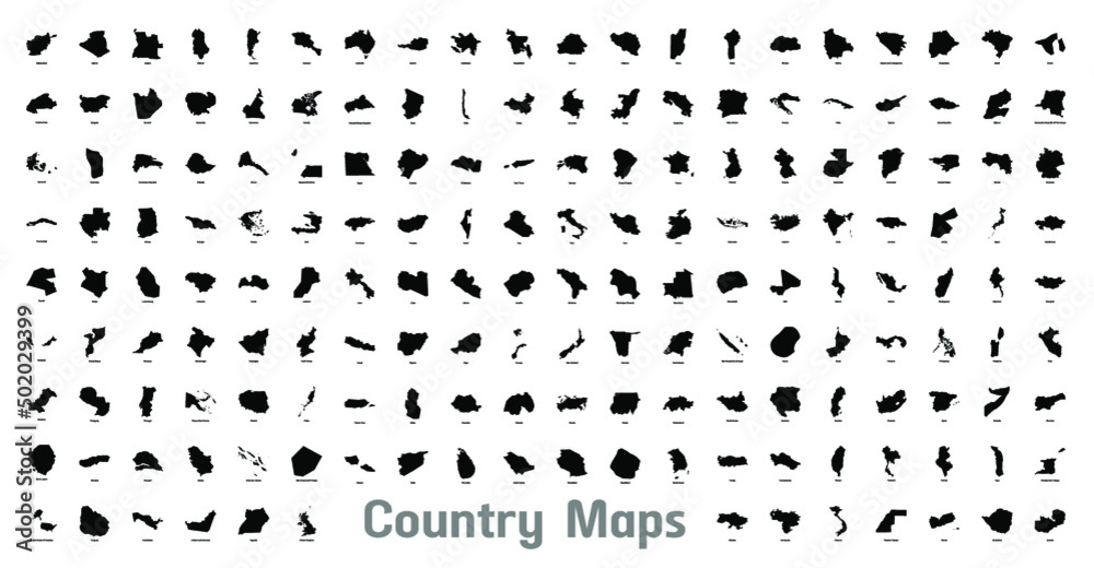 Country maps. Vector illustration.