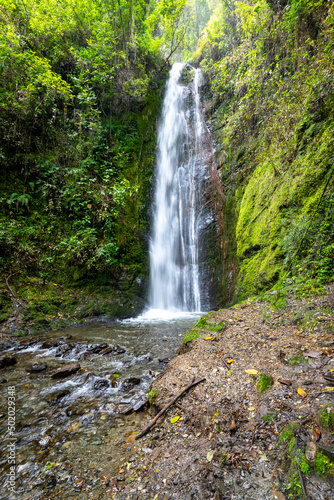 Cascada El Palto. Waterfall in Vilcabamba. Tropical Green Rainforest. Loja, Ecuador. South America. photo