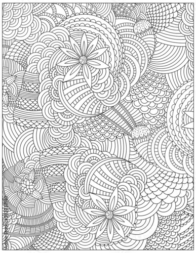 Abstract coloring page for adults. The anti-strass coloring for coloring books.