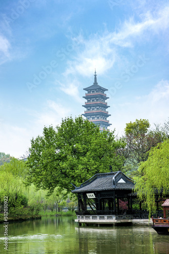 Yangju pavilions of west lake landscape photo
