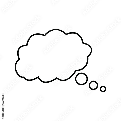 Vector talking cloud or frame. Cloud with place for text in line style. Bubble speech cloud, great design for any purposes. Sticker design.Vector illustration with thought cloud for text.